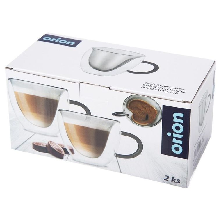 Orion, szklanki termiczne z podwójną ścianką do kawy i herbaty DOUBLE, 280 ml, 2 szt.