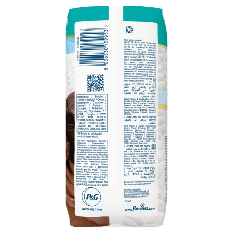 Pampers, Aqua Soft Touch, chusteczki nawilżane dla dzieci, 3-60 szt.