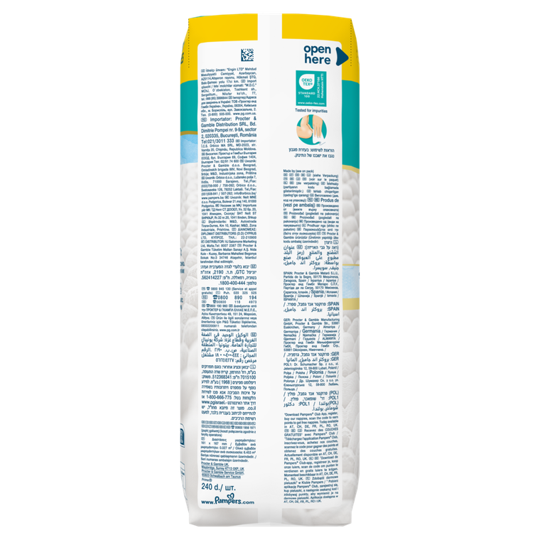 Pampers, Aqua Soft Touch, chusteczki nawilżane dla dzieci, 4-60 szt.