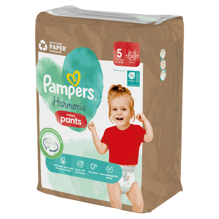 Pampers, Harmonie Baby, pieluchomajtki, rozmiar 5, 12-17 kg, 20 szt.