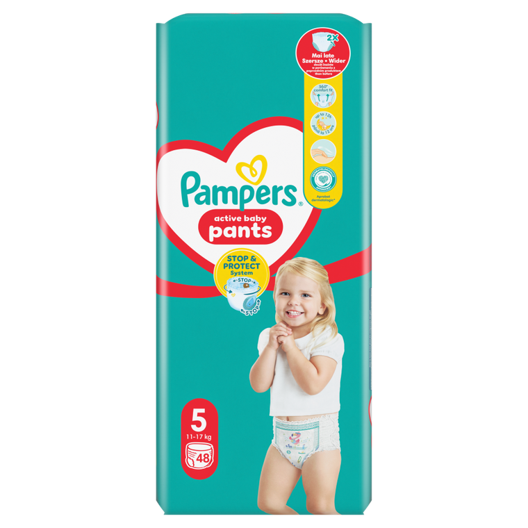Pampers, Pants, pieluchomajtki, rozmiar 5, 11-17 kg, 48 szt.