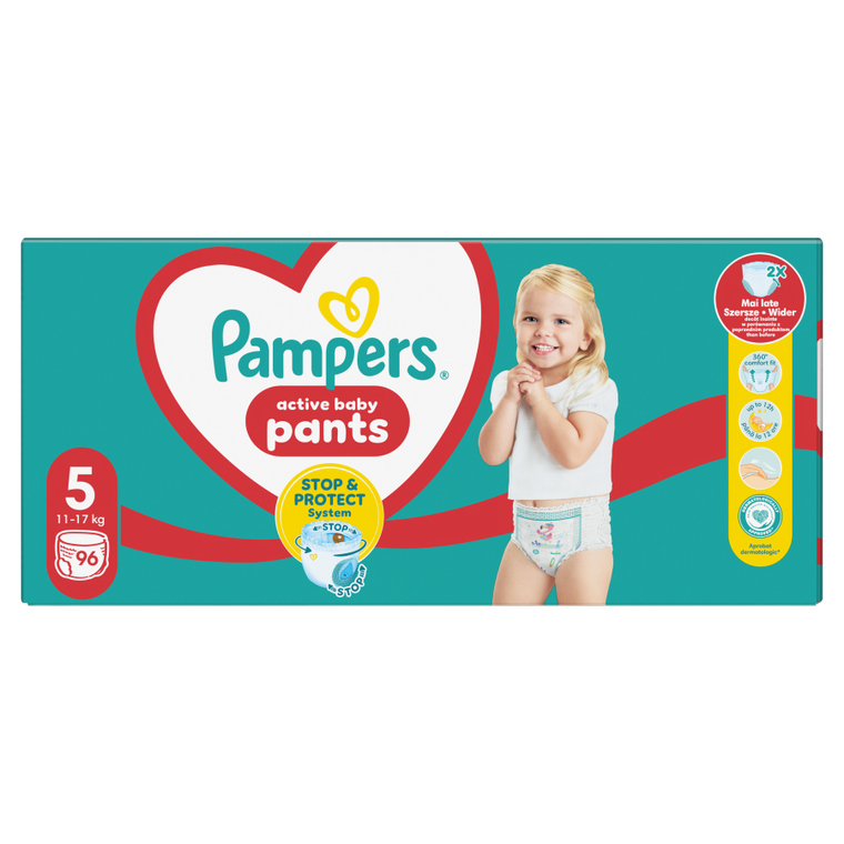 Pampers, Pants, pieluchomajtki, rozmiar 5, 11-17 kg, 96 szt.