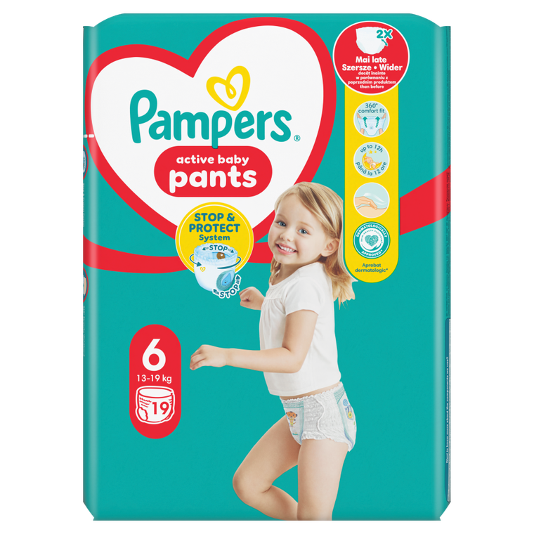 Pampers, Pants, pieluchomajtki, rozmiar 6, 13-19 kg, 19 szt.