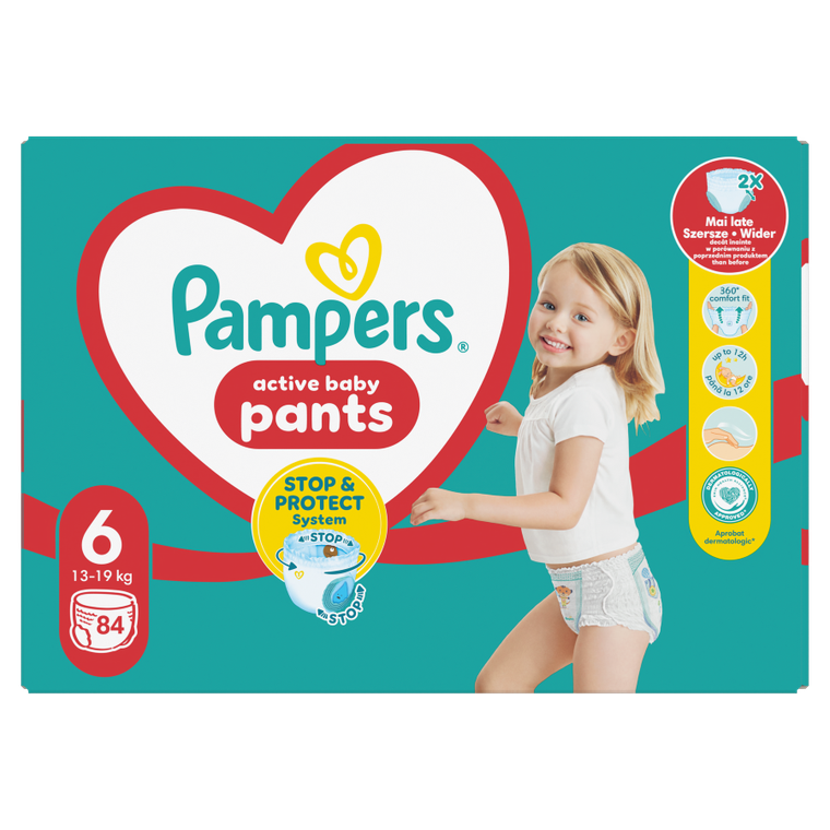 Pampers, Pants, pieluchomajtki, rozmiar 6, 13-19 kg, 84 szt.