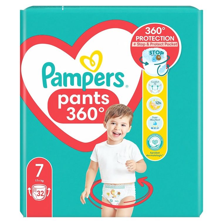 Pampers, Pants, pieluchomajtki, rozmiar 7, 17 kg, 32 szt.