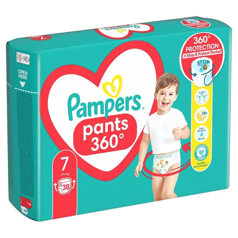 Pampers, Pants, pieluchomajtki, rozmiar 7, 17+ kg, 38 szt.