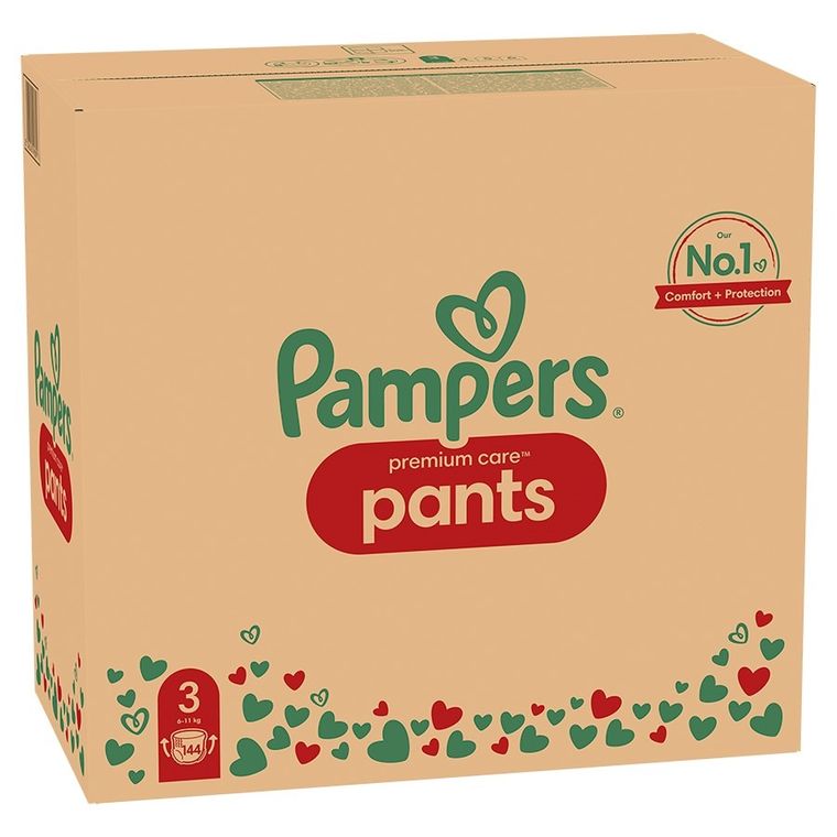 Pampers, Premium Care, pieluchomajtki, rozmiar 3, 6-11 kg, 144 szt.