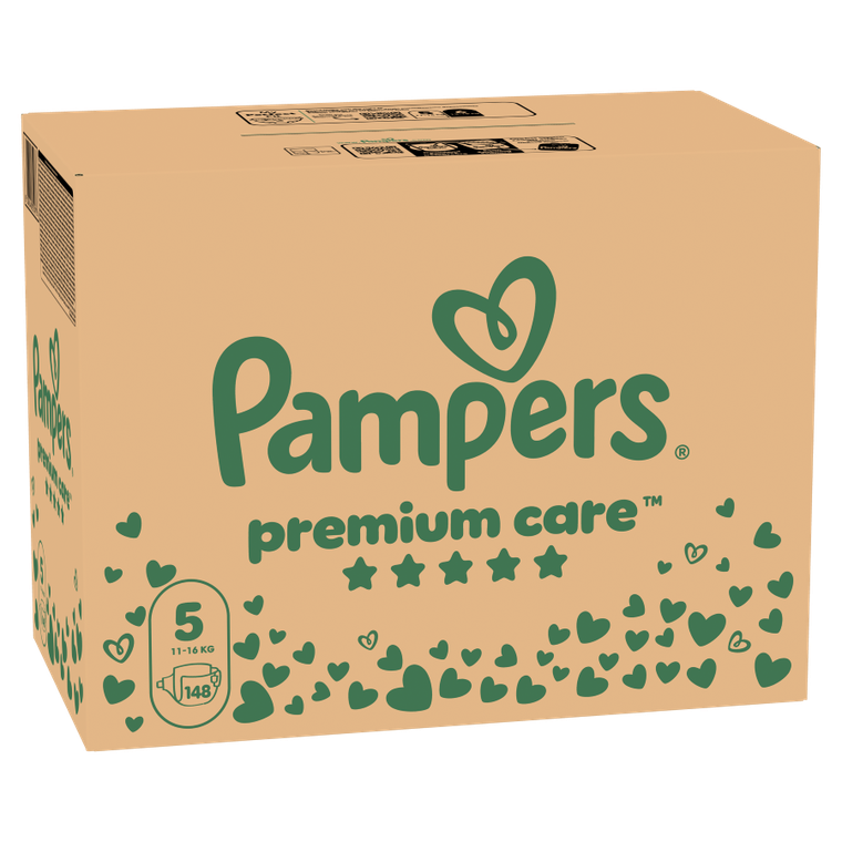 Pampers, Premium Care, pieluchy jednorazowe, rozmiar 5, 11-16 kg, 148 szt.
