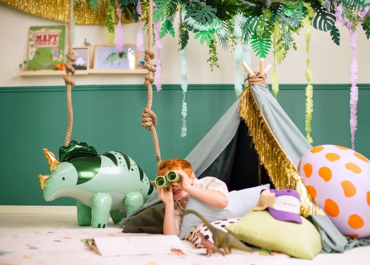 PartyDeco, balon foliowy, Triceratops zielony 101-60,5 cm