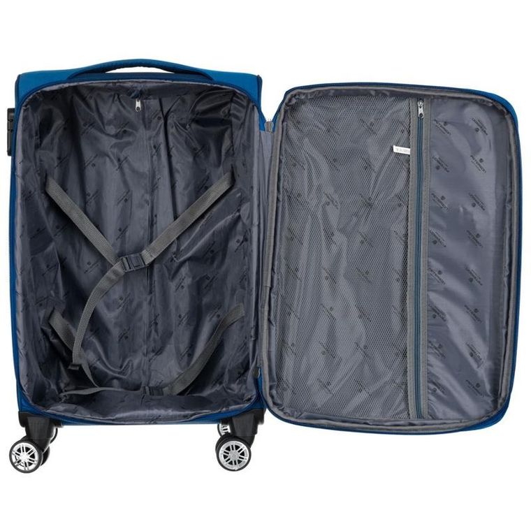 Peterson, lekka walizka, duża, niebiesko-czerwona, 78 cm