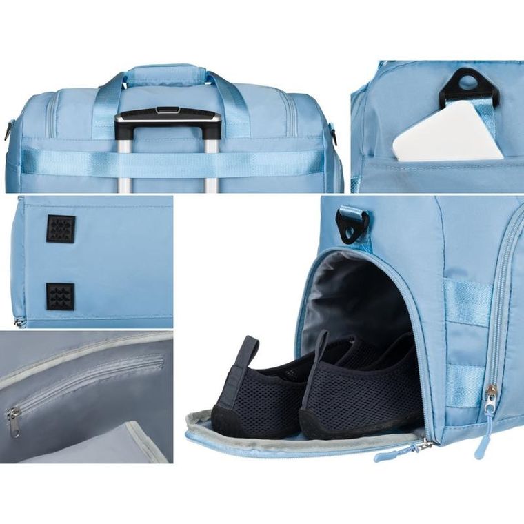 Peterson, torba podróżna z uchwytem na walizkę, błękitna