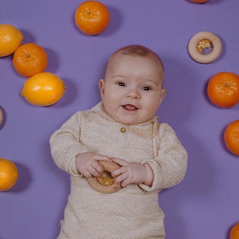 Petit Boum, grzechotka sensoryczna, pomarańcza