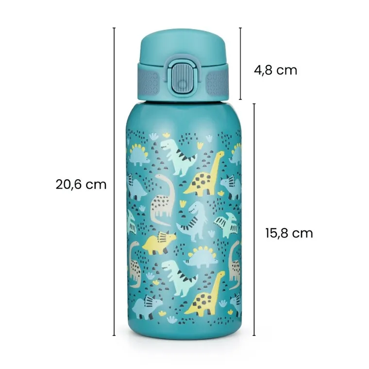 Petite&Mars, butelka termiczna ze stali nierdzewnej z ustnikiem, delicate flowers, 500 ml