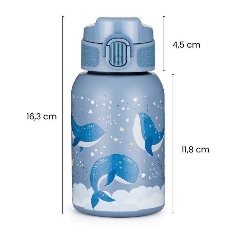 Petite&Mars, butelka termiczna ze stali nierdzewnej ze słomką, work zone, 350 ml