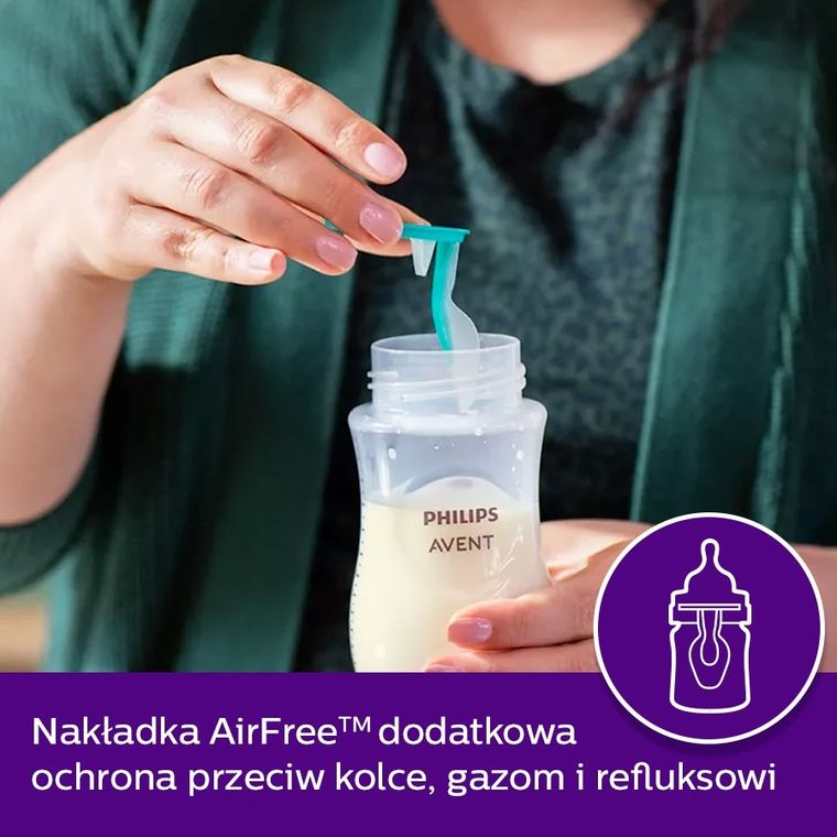 Philips Avent, zestaw startowy, Responsywne Butelki Natural, 4 szt. + szczotka do czyszczenia butelek + smoczek do butelki Ultra Air