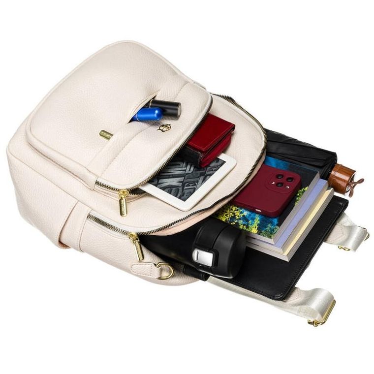 Plecak, beżowy, skóra ekologiczna, Rovicky