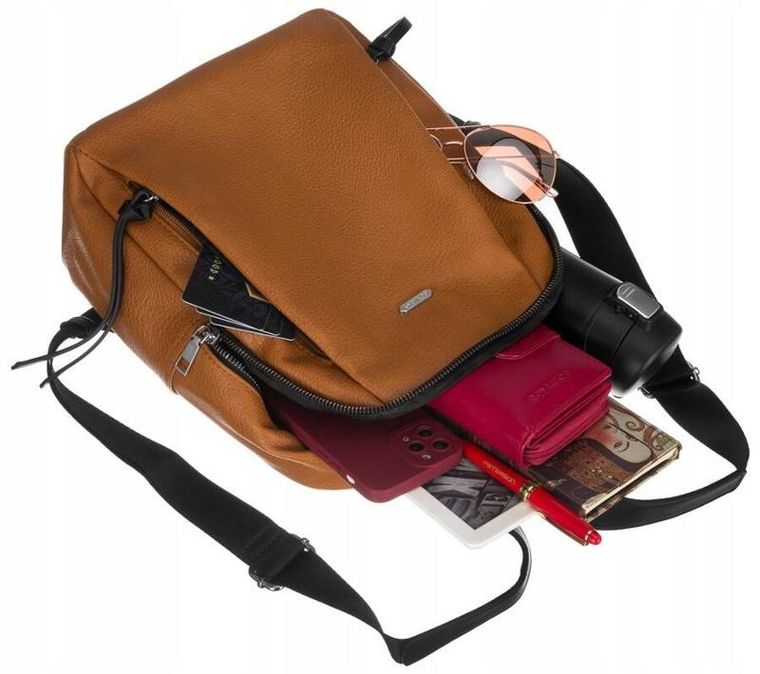 Plecak, brązowy, skóra ekologiczna, Rovicky