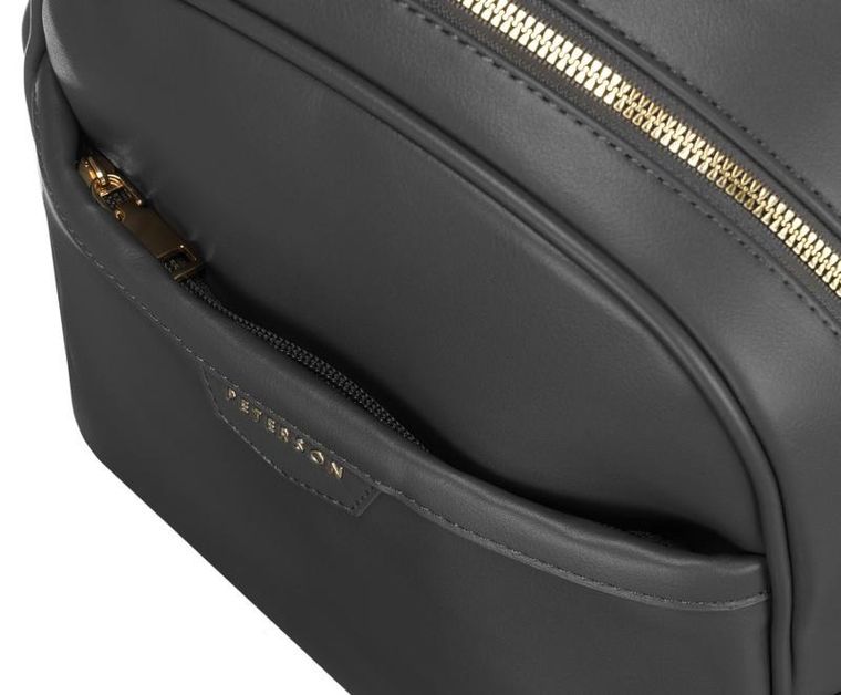 Plecak damski, grafitowy, skóra ekologiczna, Peterson