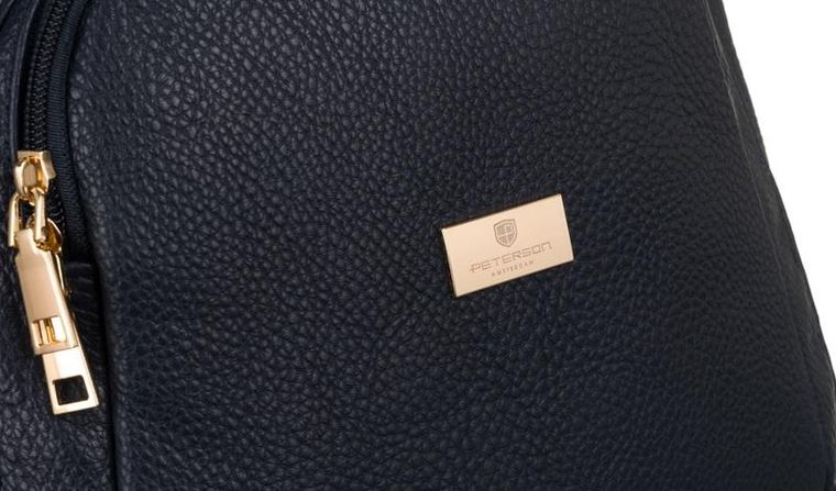 Plecak damski, granatowy, skóra ekologiczna, Peterson