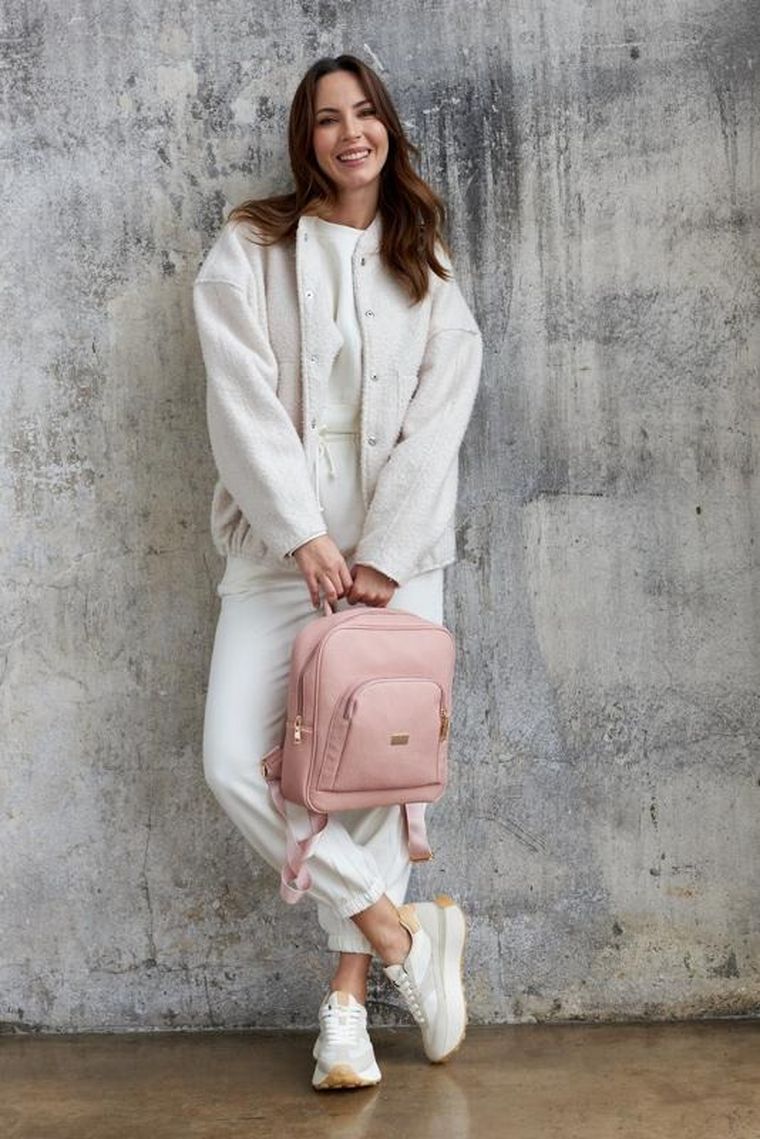 Plecak damski, różowy, skóra ekologiczna, Peterson