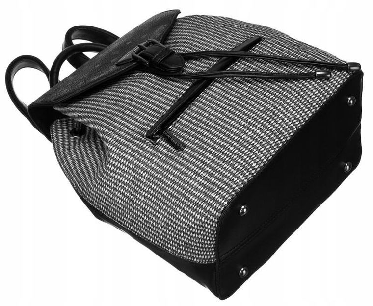 Plecak miejski, czarny, skóra ekologiczna, David Jones