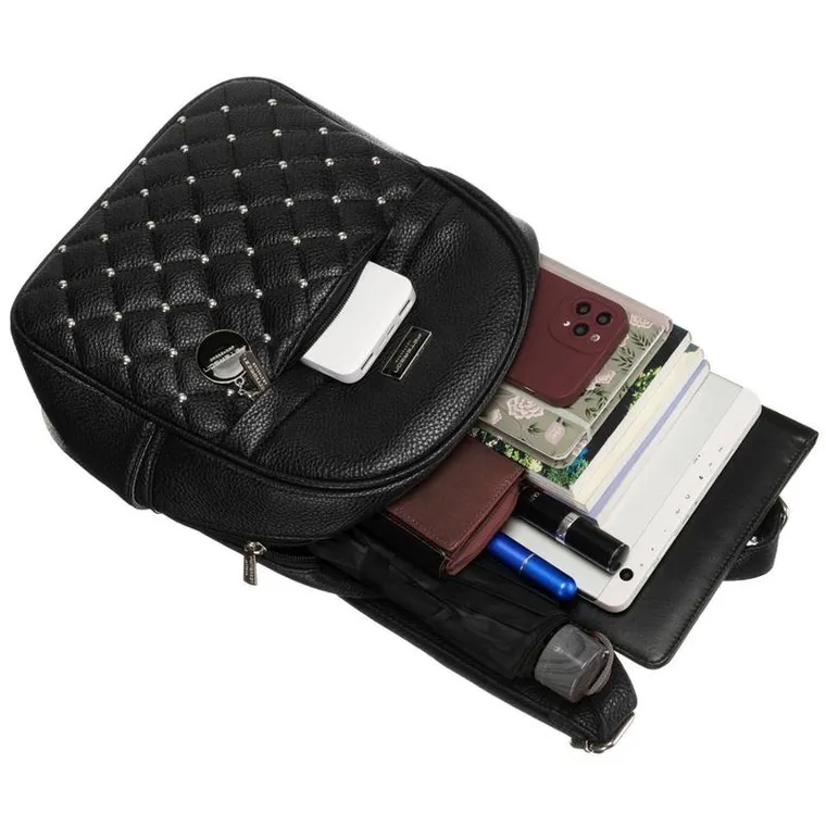 Plecak miejski, czarny, skóra ekologiczna, Peterson