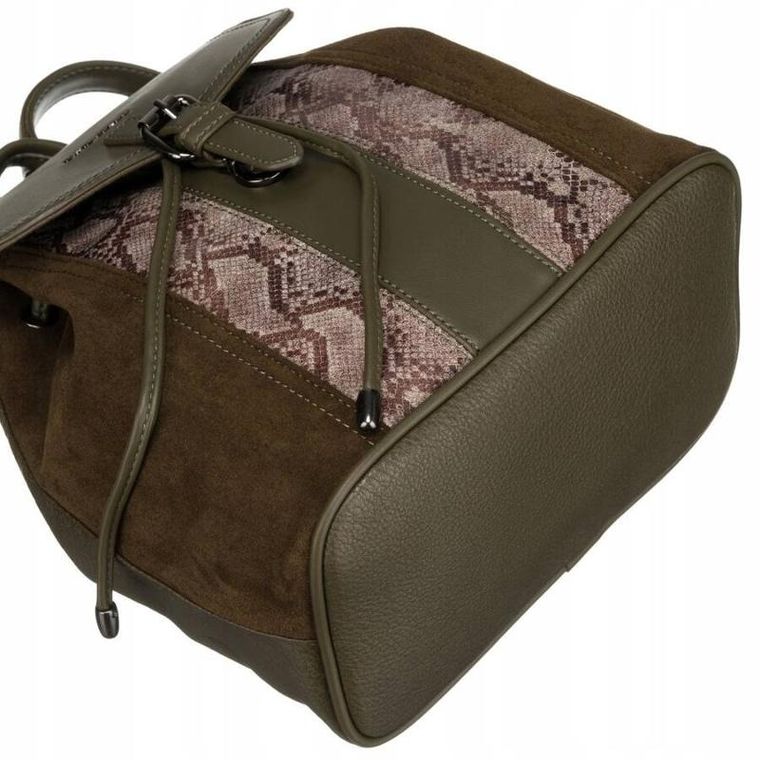 Plecak miejski, khaki, skóra ekologiczna, David Jones