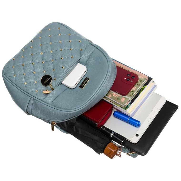 Plecak miejski, niebieski, skóra ekologiczna, Peterson