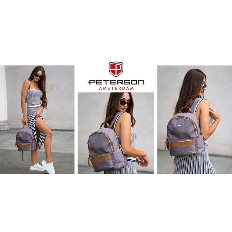 Plecak miejski, szary, Peterson