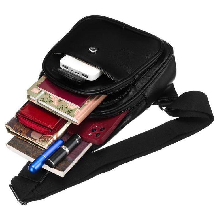 Plecak na jedno ramię, saszetka, czarny, Peterson