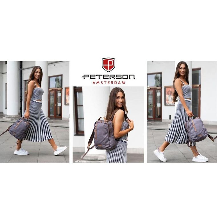 Plecak podróżny, bagaż podręczny do samolotu, szary, Peterson