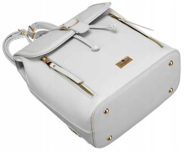 Plecak, szary, skóra ekologiczna, Peterson