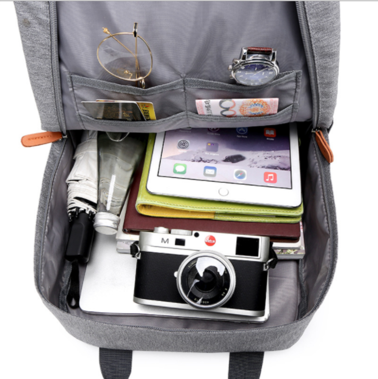 Plecak szkolny, studencki, na laptopa 15,6", jasnoszary