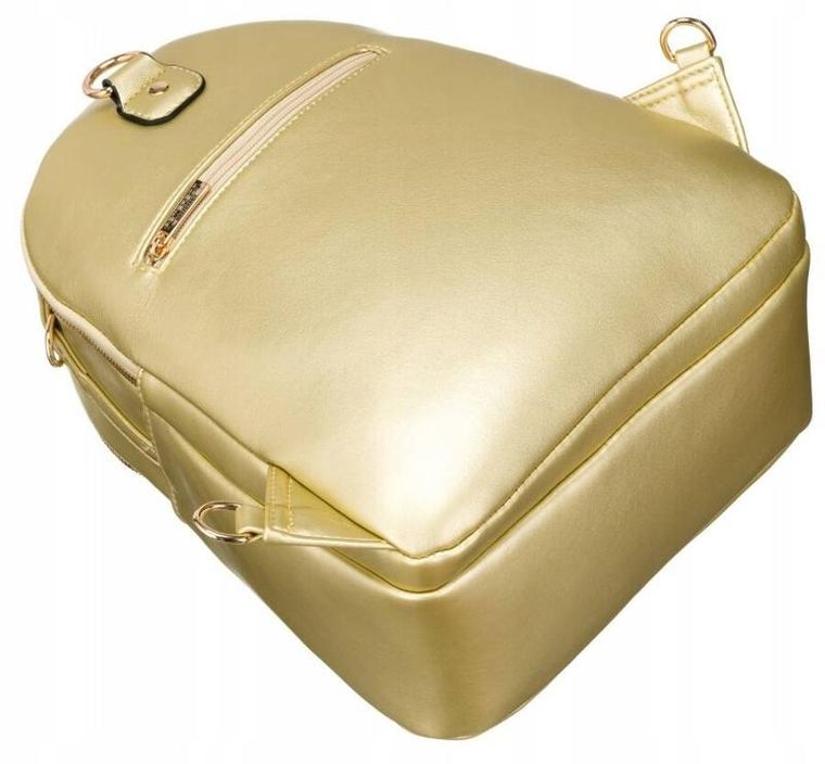 Plecak, złoty, skóra ekologiczna, Peterson