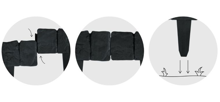 Plonos, obrzeże ogrodowe, antracytowe, 250 cm