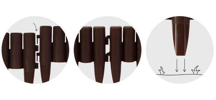 Plonos, obrzeże ogrodowe, brązowe, 220 cm