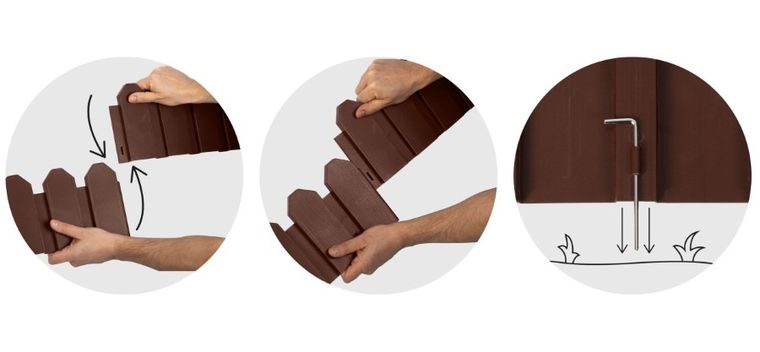 Plonos, obrzeże ogrodowe, brązowe, 240 cm