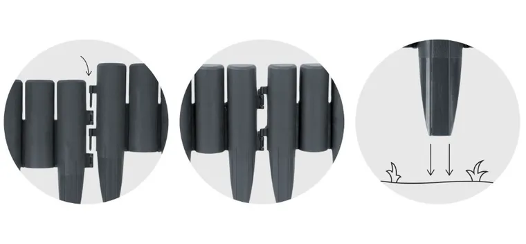 Plonos, obrzeże ogrodowe, szare, 220 cm