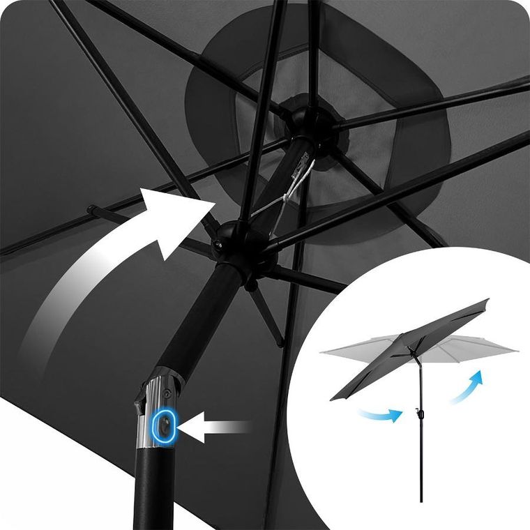 Plonos, parasol ogrodowy, składany, 6 segmentowy, z pokrowcem, 300 cm