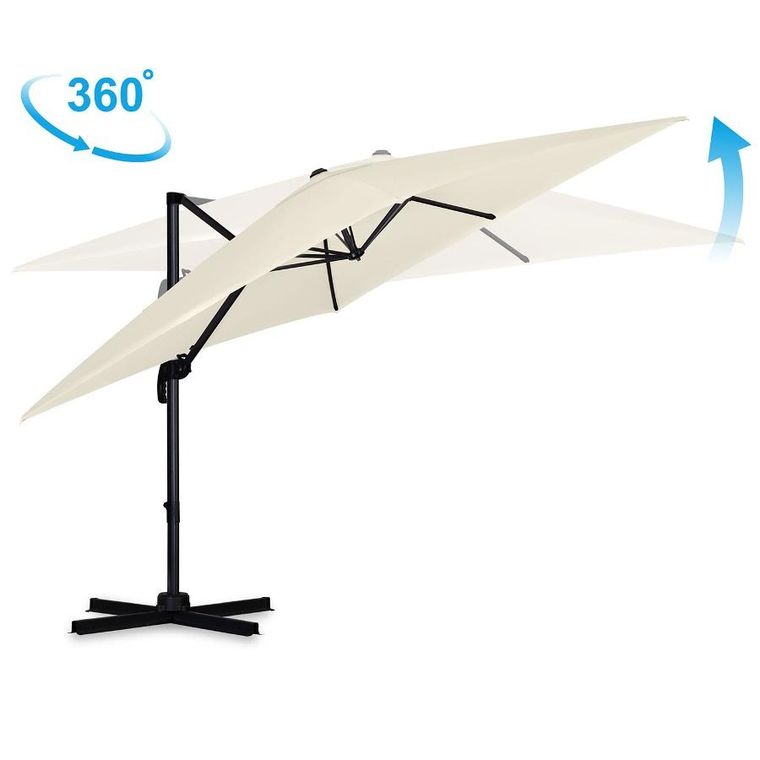 Plonos, parasol ogrodowy z pokrowcem, składany, 8 segmentowy, 420 cm