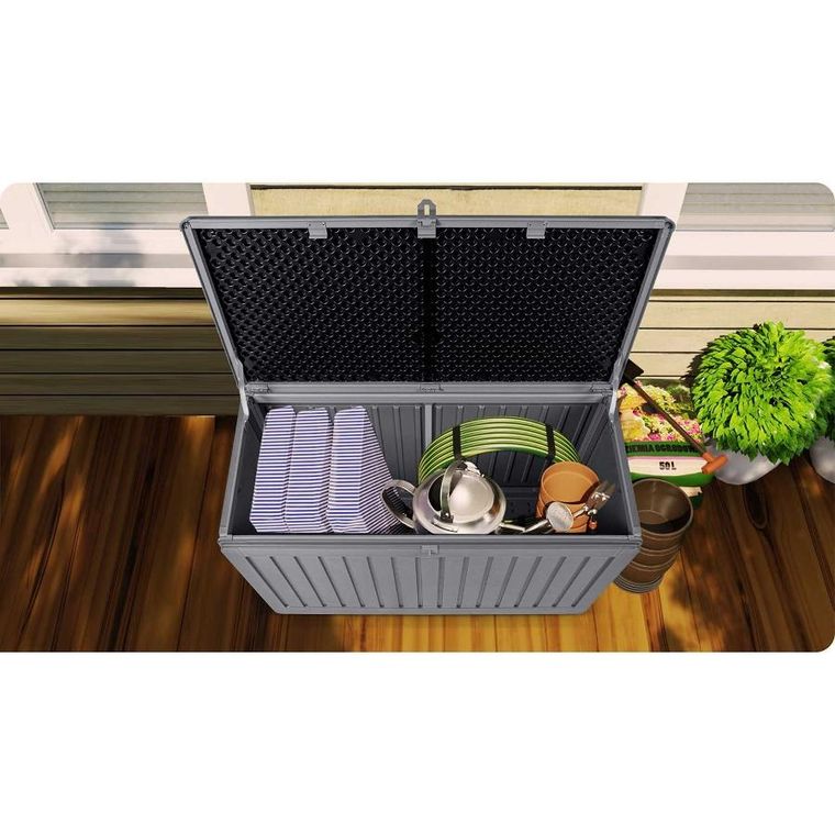 Plonos, skrzynia ogrodowa, szara, 270l, 109-51-55 cm