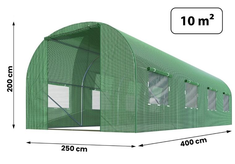 Plonos, tunel ogrodowy, 2,5-4m, 10m2