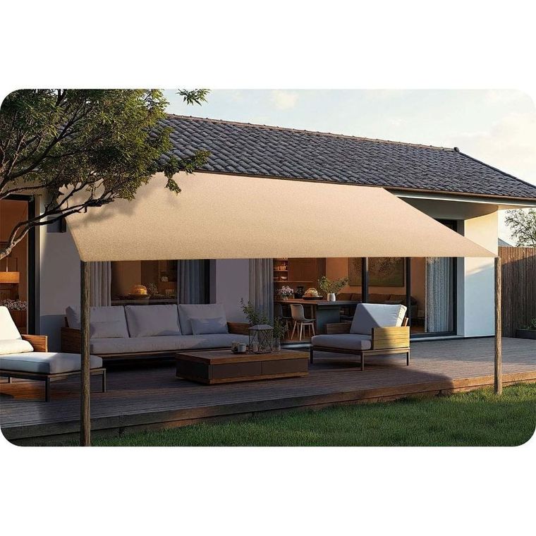 Plonos, żagiel przeciwsłoneczny prostokątny, beżowy, 3-4m