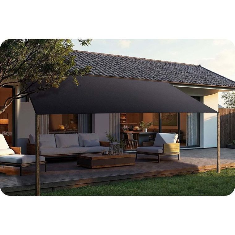 Plonos, żagiel przeciwsłoneczny prostokątny, szary, 3-4m