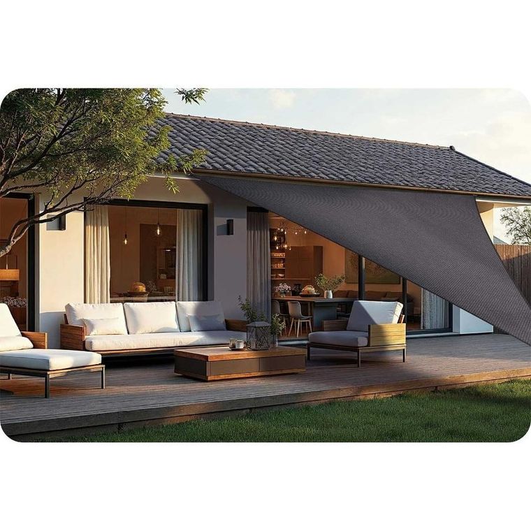 Plonos, żagiel przeciwsłoneczny trójkątny, szary, 7m2