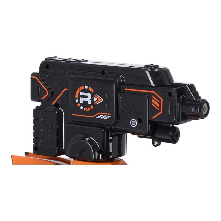 Pojazd zdalnie sterowany, strzelający kulami wodnymi, pomarańczowy