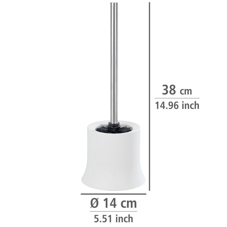 Pojemnik na szczotkę Basic white + szczotka wc