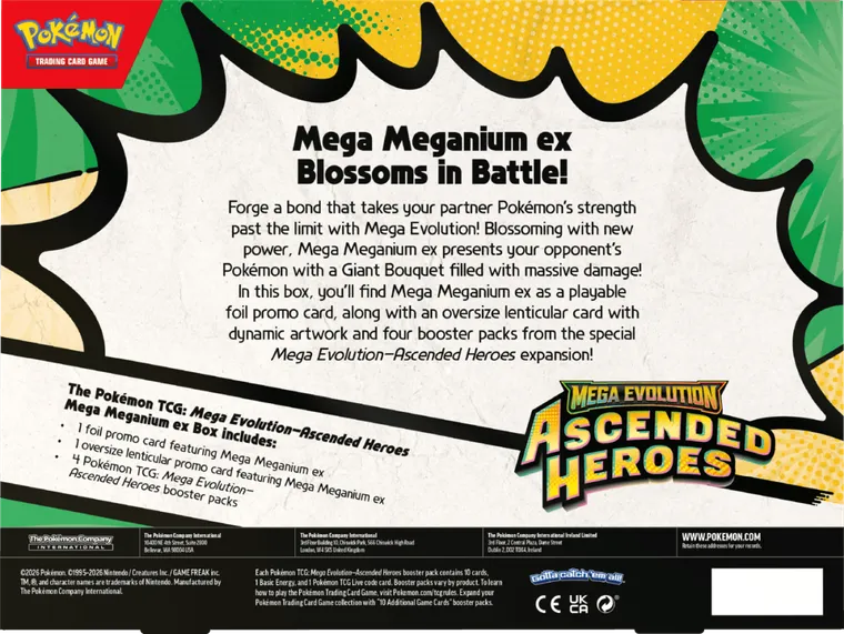 Pokemon TCG: Mega Evolution, Ascended Heroes, Mega Meganium ex Box, gra karciana