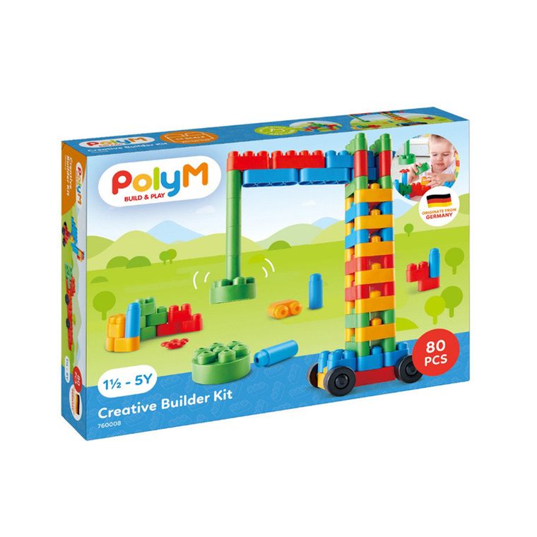 PolyM, Pojazdy budowlane, klocki konstrukcyjne, 80 elementów