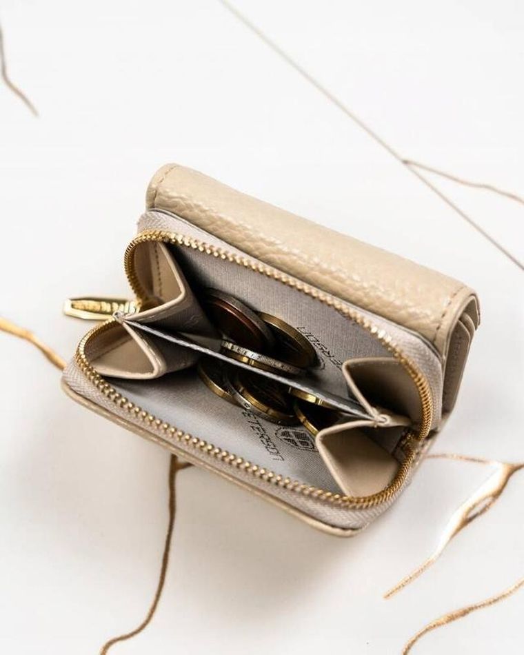 Portfel, beżowy, skóra ekologiczna, Peterson